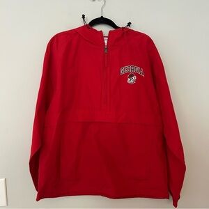 Champion University of Georgia Bulldogs Red Pullover‎ Rain Jacket Windbreaker